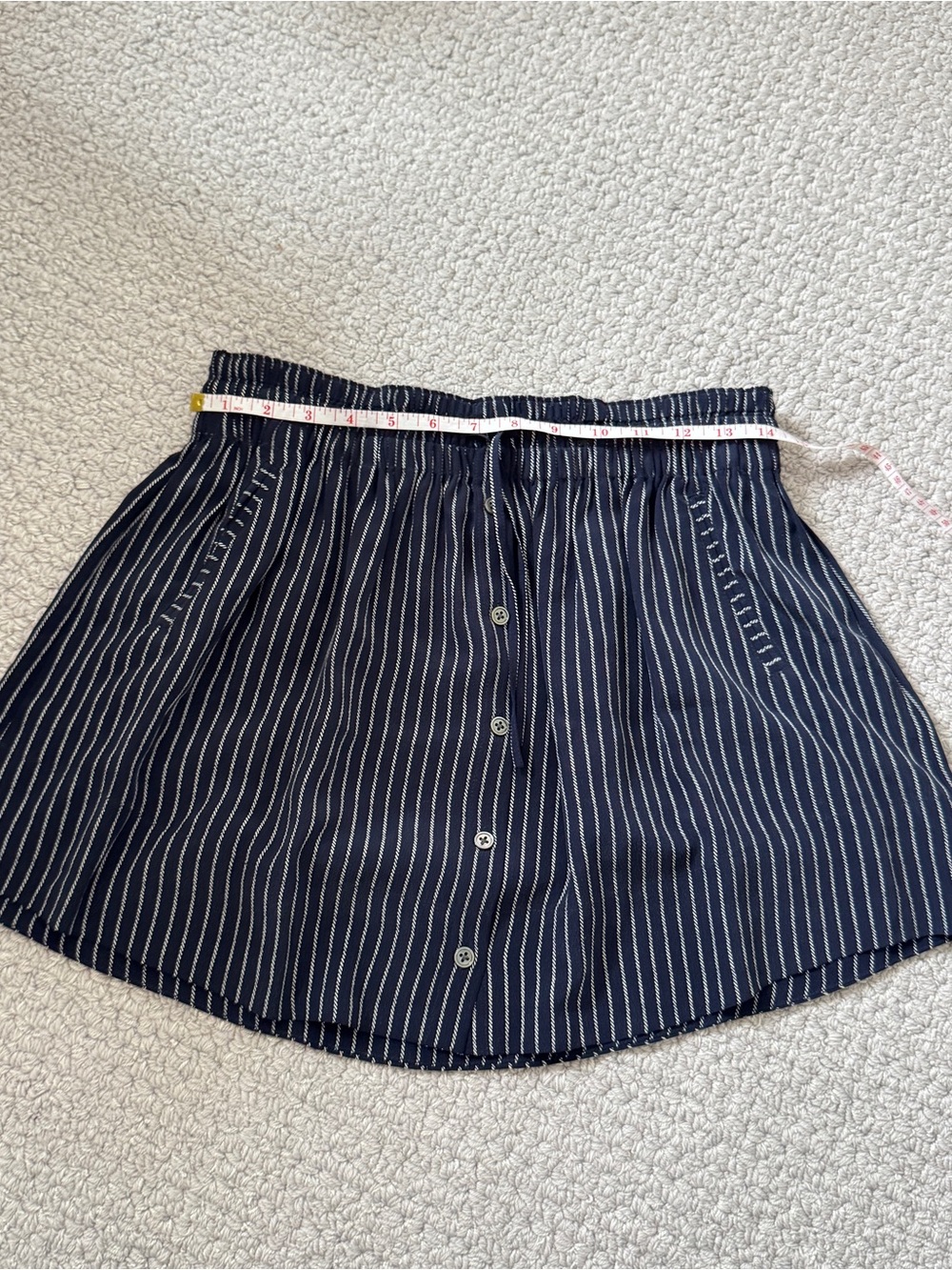 Joie Navy & White 100% Silk Striped Tank & Skirt Set – Top XS / Skirt S - Picture 4 of 11